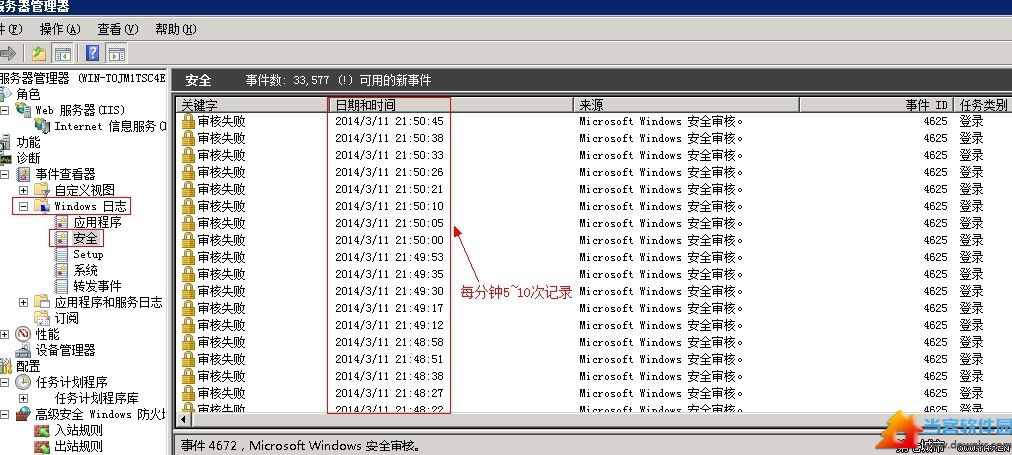 win2008系统日志不断出现审核失败的解决方法