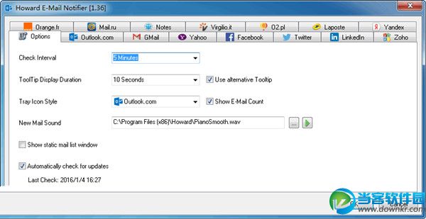 for windows download Howard Email Notifier 2.03