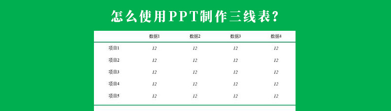 PPT如何绘制三线表格？PPT制作三线表的方法