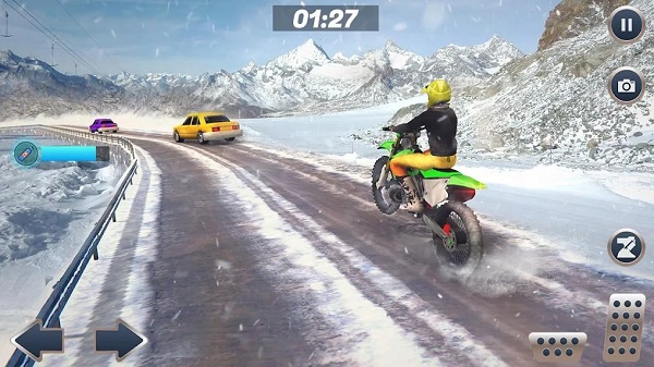 山地自行车雪地摩托赛最新版(Mountain Bike Snow Moto Racing) v2.3 安卓版 0